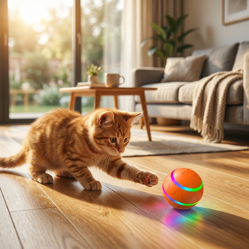 Meowly Interaktívna loptička pre mačky — USB nabíjanie